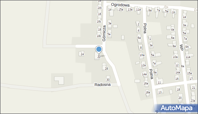 Porajów, Górnicza, 22, mapa Porajów