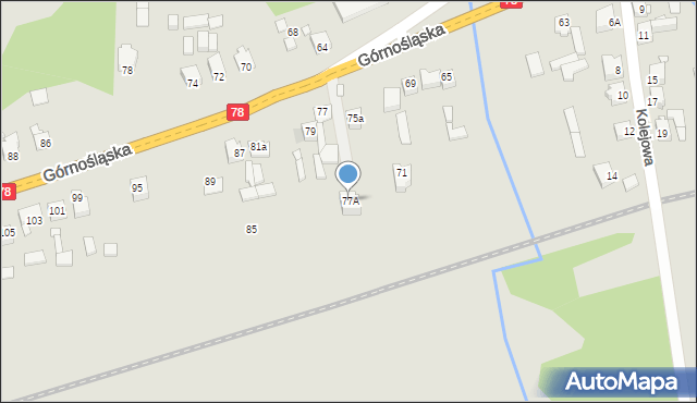 Poręba, Górnośląska, 77A, mapa Poręba