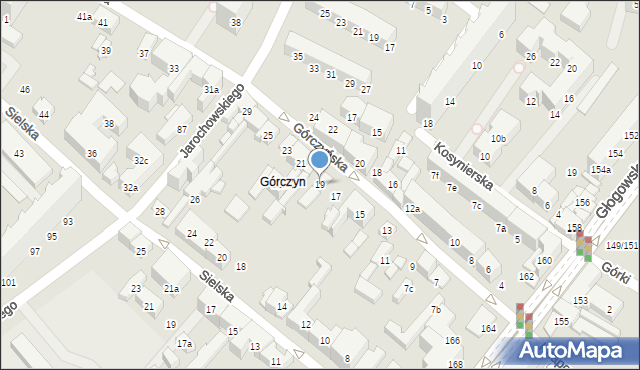 Poznań, Górczyńska, 19, mapa Poznania