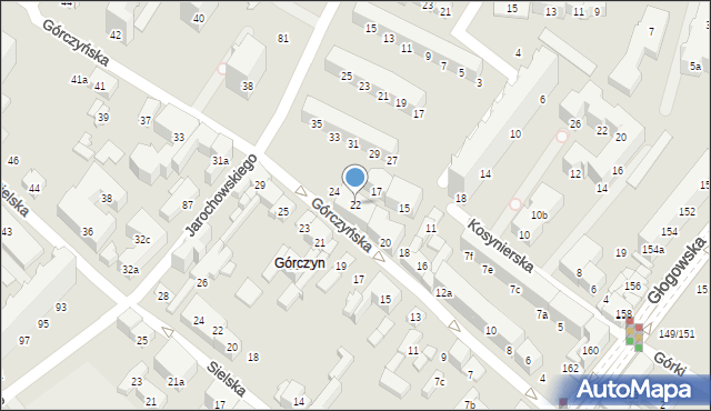 Poznań, Górczyńska, 22, mapa Poznania