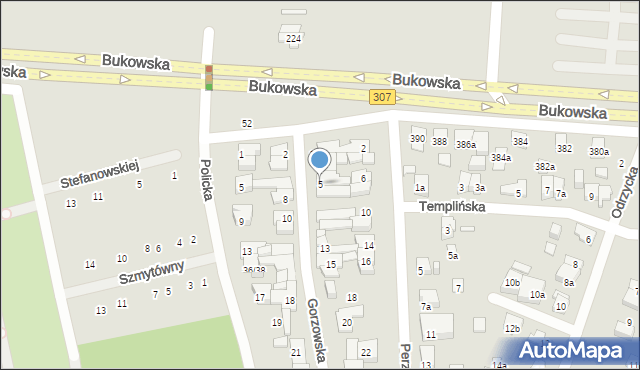 Poznań, Gorzowska, 5, mapa Poznania