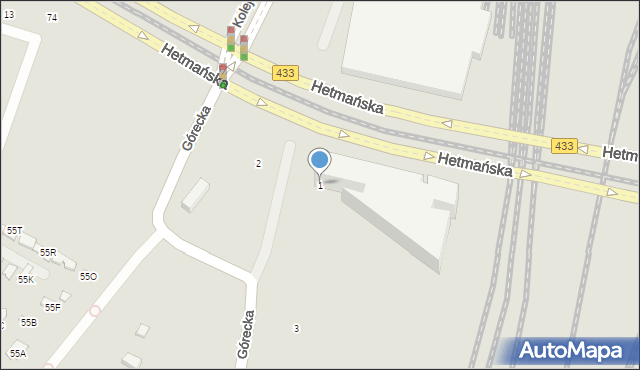 Poznań, Górecka, 1, mapa Poznania