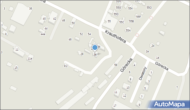 Poznań, Górecka, 26, mapa Poznania