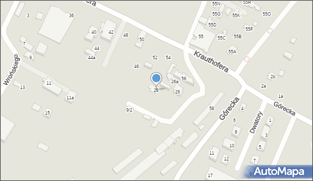 Poznań, Górecka, 28, mapa Poznania