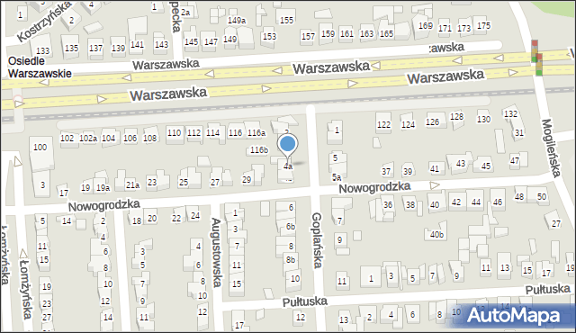 Poznań, Goplańska, 4a, mapa Poznania