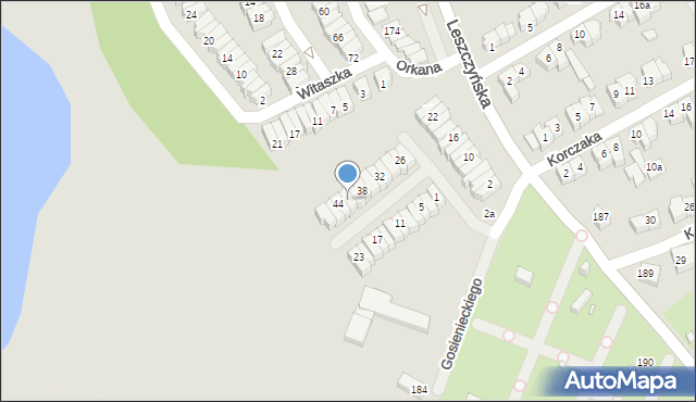 Poznań, Gosienieckiego Wiktora, 42, mapa Poznania
