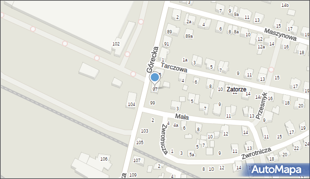 Poznań, Górecka, 97, mapa Poznania