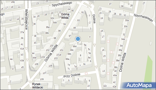 Poznań, Górna Wilda, 99e, mapa Poznania