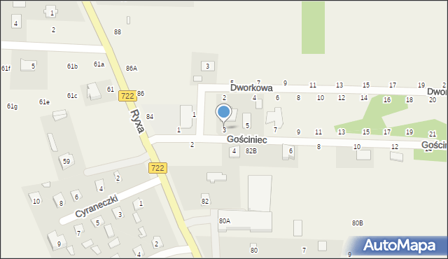 Prażmów, Gościniec, 3, mapa Prażmów