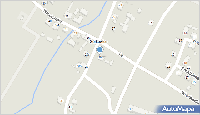 Prusice, Górkowicka, 29, mapa Prusice