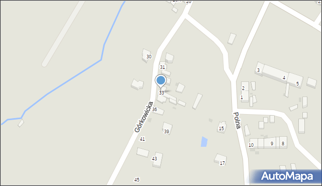 Prusice, Górkowicka, 33, mapa Prusice