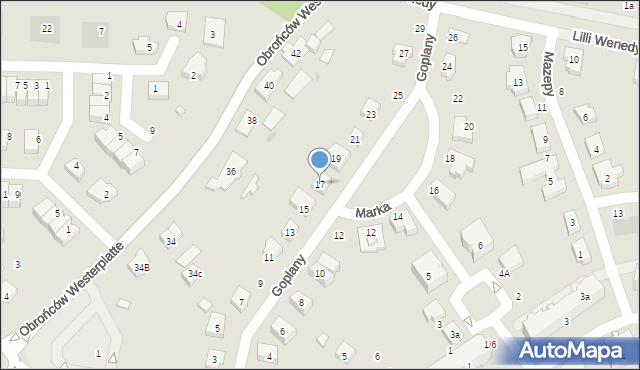 Pruszcz Gdański, Goplany, 17, mapa Pruszcz Gdański