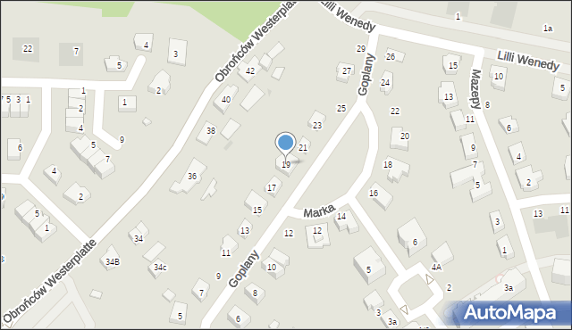 Pruszcz Gdański, Goplany, 19, mapa Pruszcz Gdański