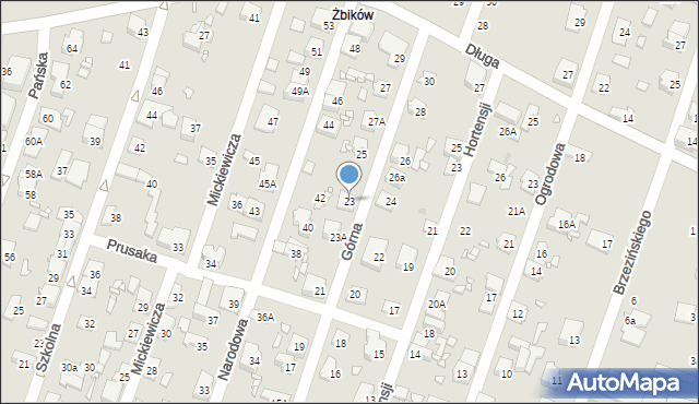 Pruszków, Górna, 23, mapa Pruszków