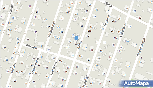 Pruszków, Górna, 23A, mapa Pruszków