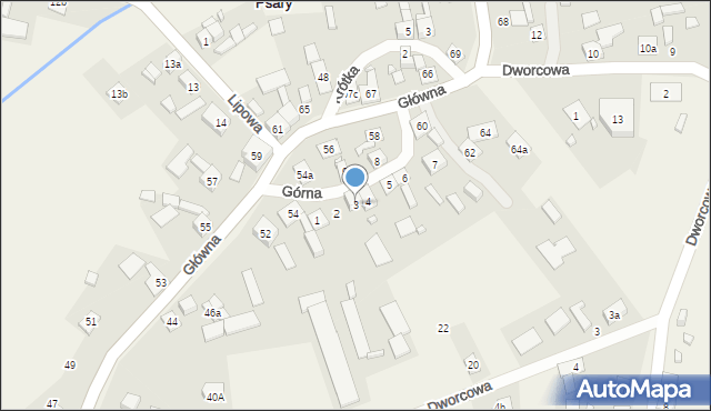 Psary, Górna, 3, mapa Psary