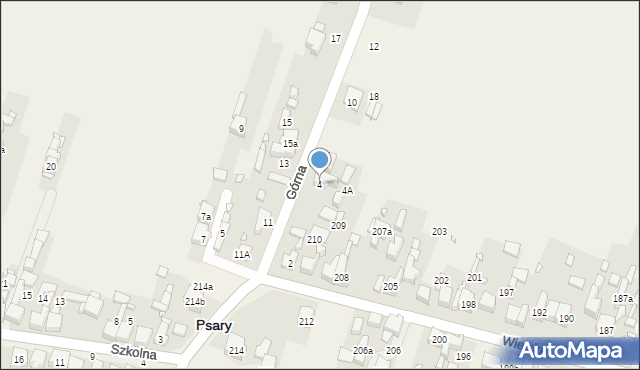 Psary, Górna, 4, mapa Psary