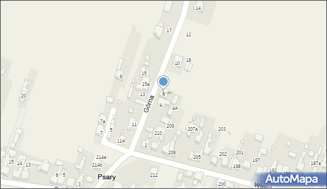 Psary, Górna, 6, mapa Psary