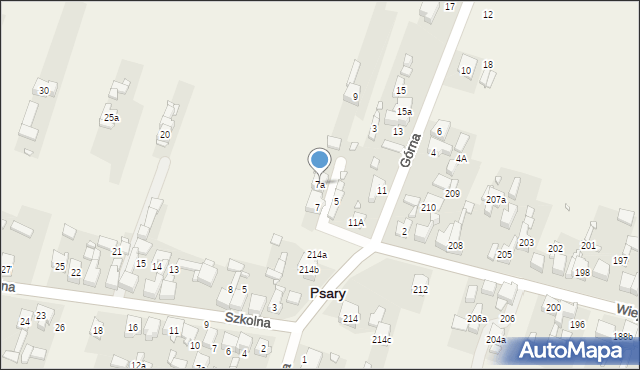 Psary, Górna, 7a, mapa Psary