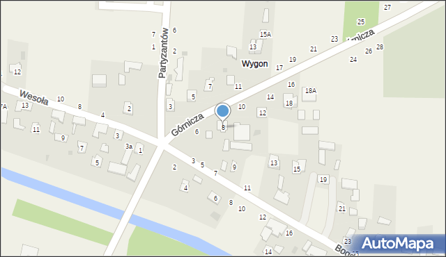 Puchaczów, Górnicza, 8, mapa Puchaczów