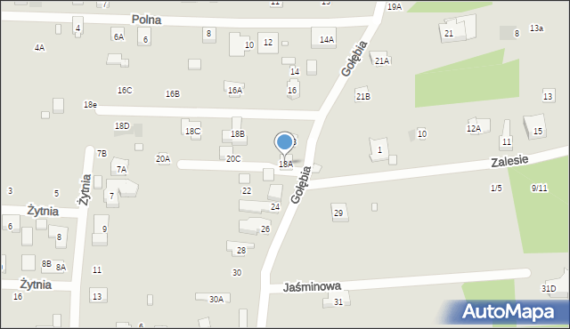 Puszczykowo, Gołębia, 18A, mapa Puszczykowo