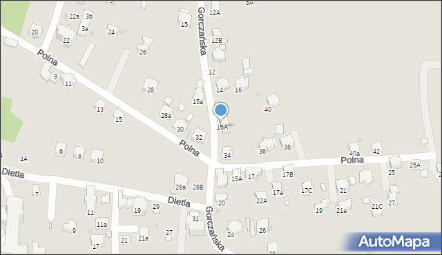 Rabka-Zdrój, Gorczańska, 16A, mapa Rabka-Zdrój