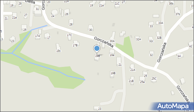 Rabka-Zdrój, Gorczańska, 19B, mapa Rabka-Zdrój