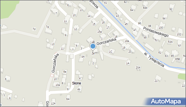 Rabka-Zdrój, Gorczańska, 2a, mapa Rabka-Zdrój