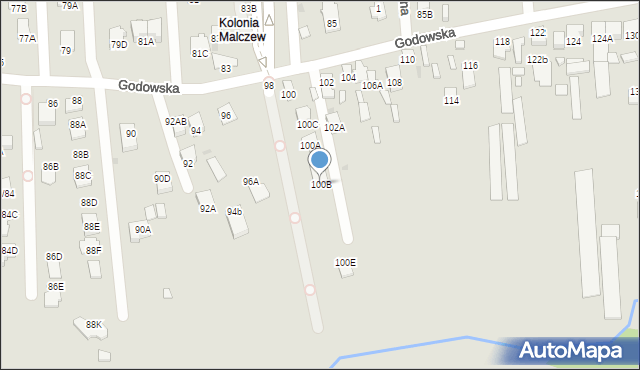 Radom, Godowska, 100B, mapa Radomia