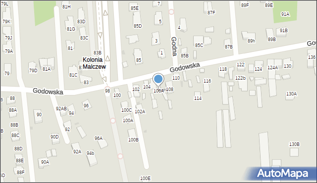 Radom, Godowska, 106A, mapa Radomia