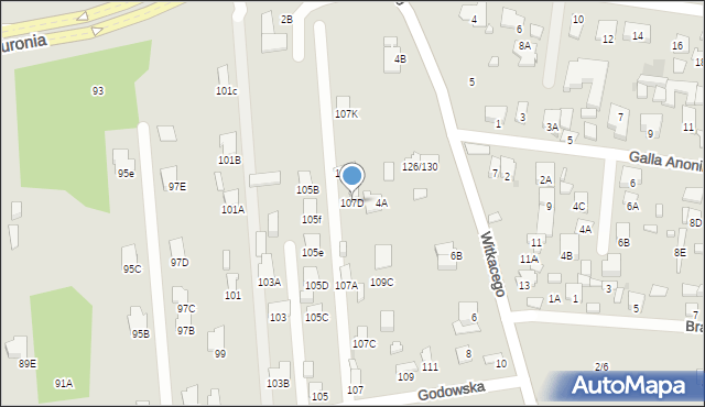 Radom, Godowska, 107D, mapa Radomia