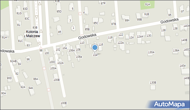 Radom, Godowska, 114, mapa Radomia