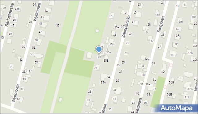 Radom, Góralska, 19, mapa Radomia