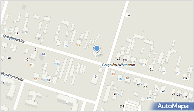 Radom, Gołębiowska, 13, mapa Radomia