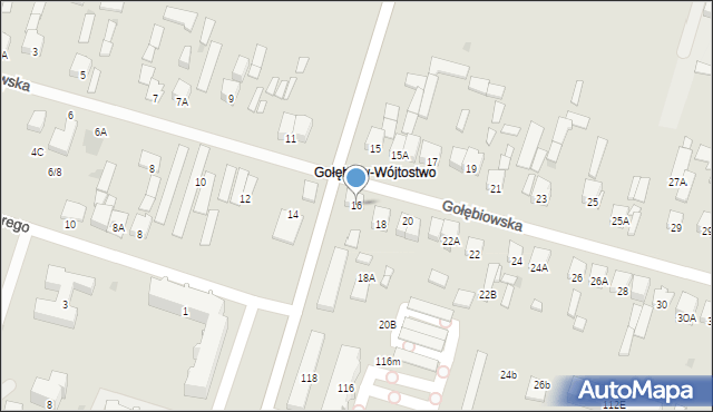 Radom, Gołębiowska, 16, mapa Radomia