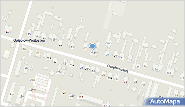 Radom, Gołębiowska, 25A, mapa Radomia