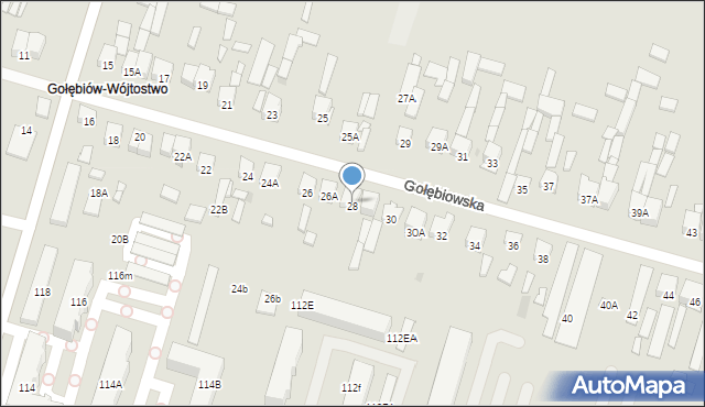 Radom, Gołębiowska, 28, mapa Radomia