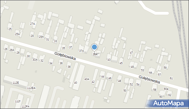 Radom, Gołębiowska, 39A, mapa Radomia