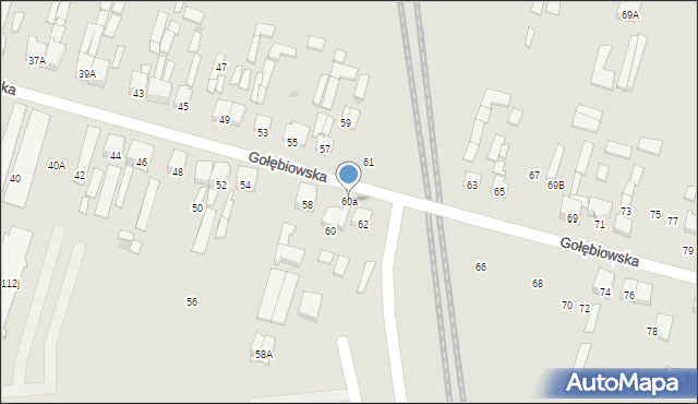 Radom, Gołębiowska, 60a, mapa Radomia