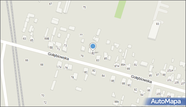Radom, Gołębiowska, 81, mapa Radomia