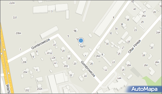 Radom, Gombrowicza Witolda, 7A, mapa Radomia