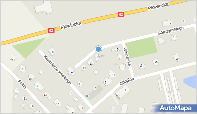 Radziejów, Górczyńskiego Józefa, 11, mapa Radziejów