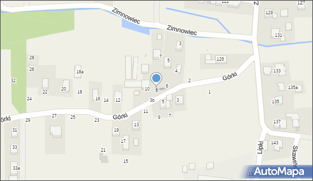 Radziszów, Górki, 8, mapa Radziszów
