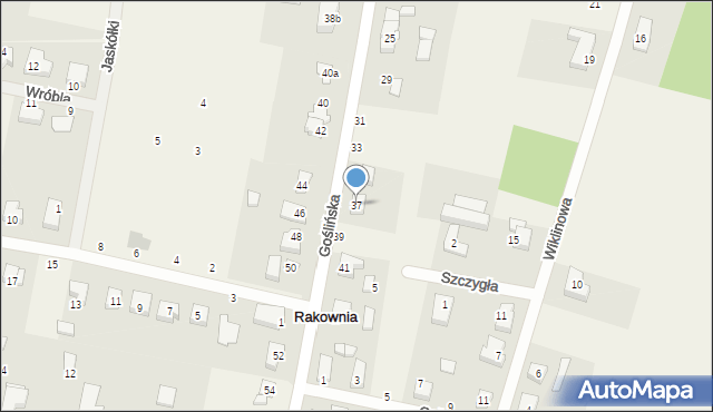 Rakownia, Goślińska, 37, mapa Rakownia