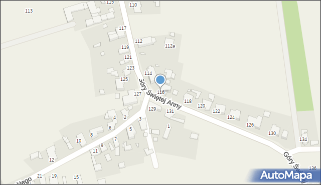 Raszowa, Góry Świętej Anny, 116, mapa Raszowa