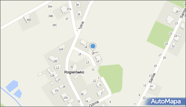 Rogierówko, Górna, 16, mapa Rogierówko