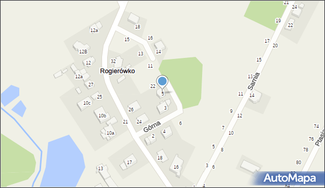 Rogierówko, Górna, 5, mapa Rogierówko