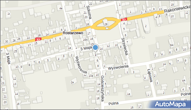 Rostarzewo, Gościeszyńska, 4, mapa Rostarzewo