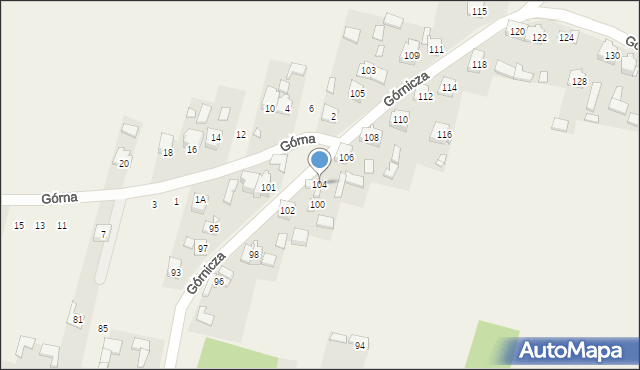 Rudniki, Górnicza, 104, mapa Rudniki