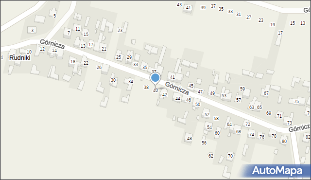 Rudniki, Górnicza, 40, mapa Rudniki